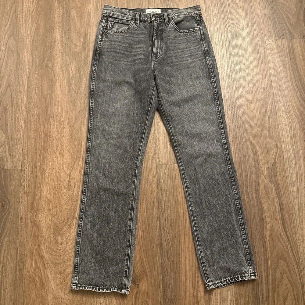 Slvrlake Stella high waisted straight leg, black gray jeans, size 28